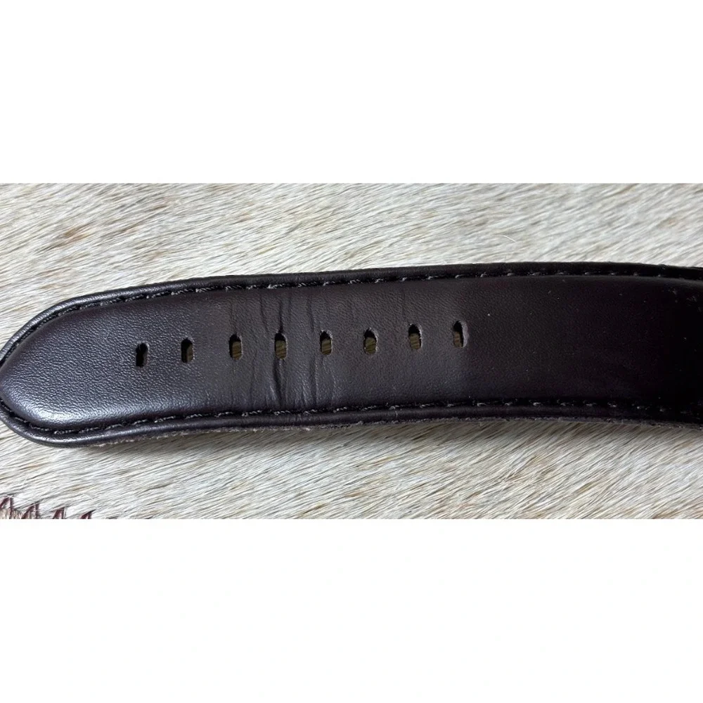 JF J. Ferrar Quartz Watch Brown Leather Band Black Dial Classic Dress‎ Watch